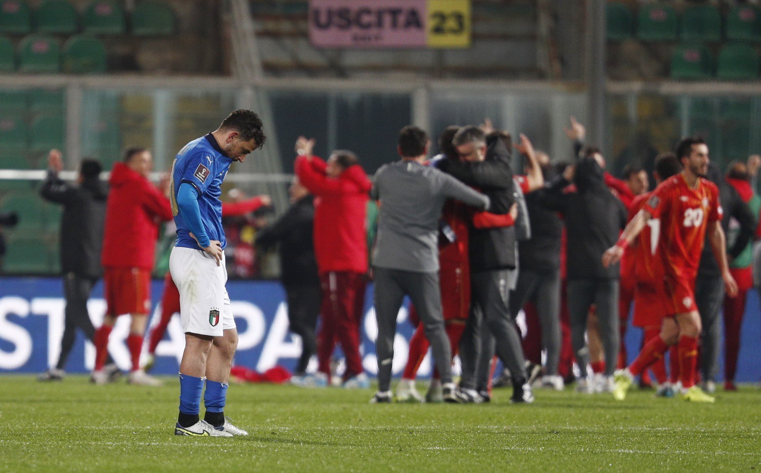大冷门！意大利0-1北马其顿连续2届无缘世界杯 9个月前曾夺欧洲杯冠军